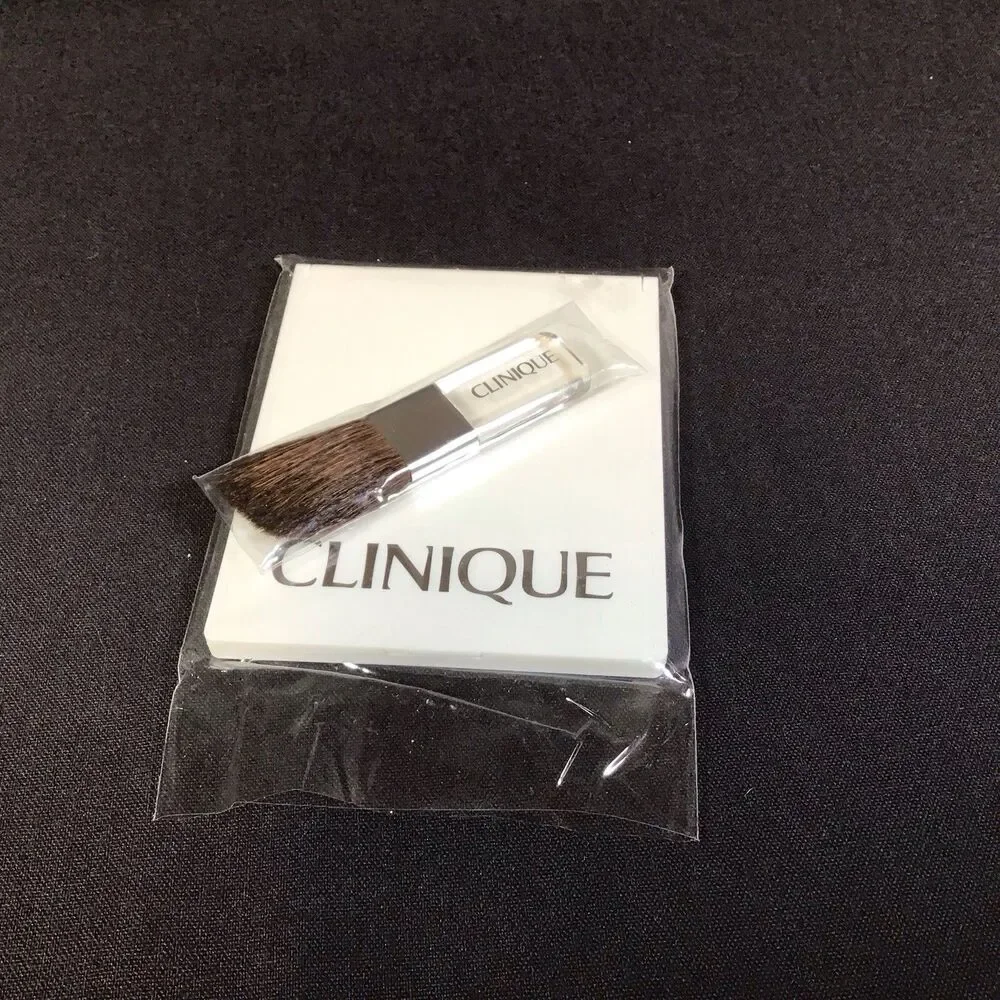 Clinique Mini Foundation Buff Brush & Compact Mirror White New